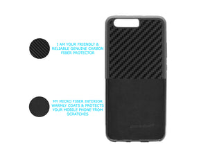 BlackStuff Genuine Carbon Fiber and Silicone Lightweight Phone Case Compatible with Huawei P10 BS-2017