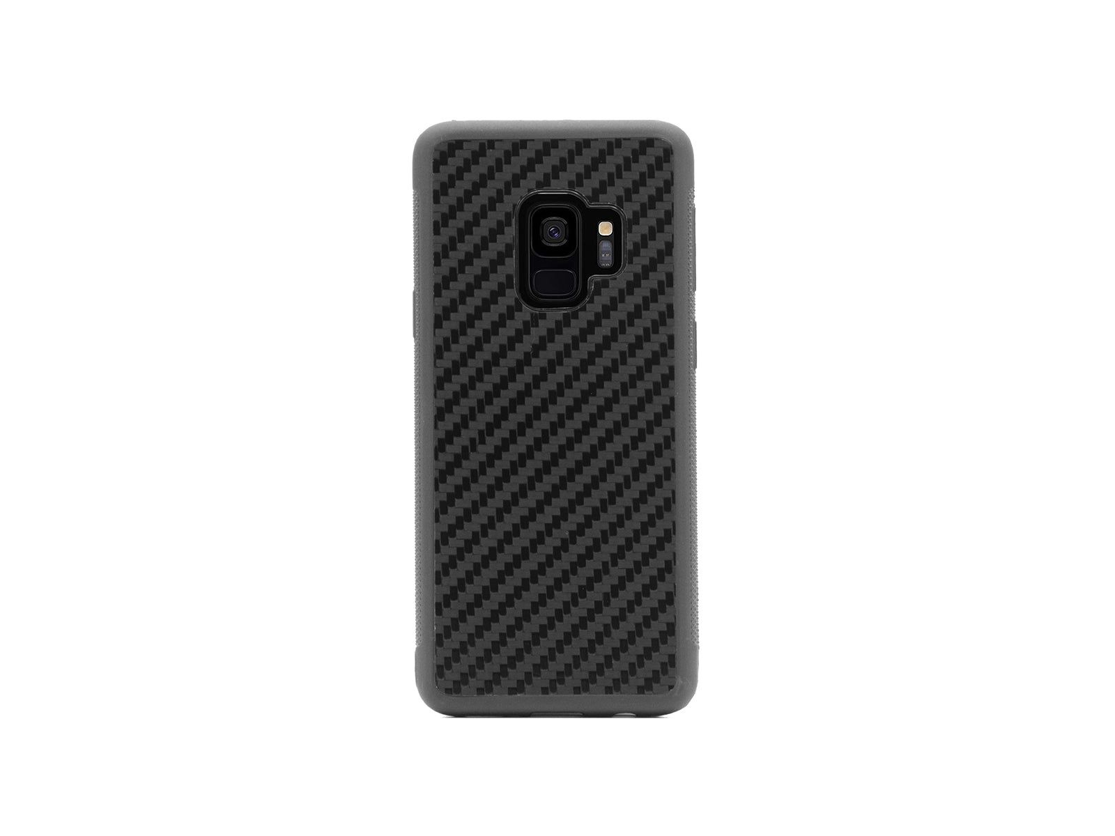 BlackStuff Genuine Carbon Fiber and Silicone Lightweight Phone Case Compatible with Samsung Galaxy S9 BS-2008