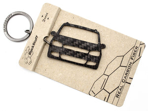 BlackStuff Carbon Fiber Keychain Keyring Ring Holder Compatible with Sharan 7N 2010 BS-862