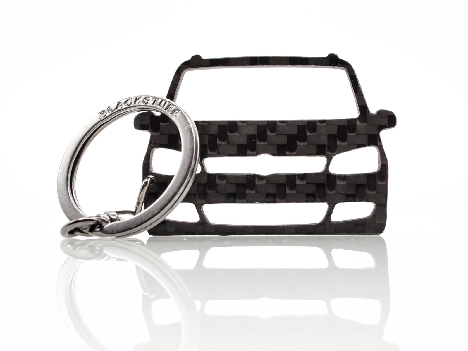 BlackStuff Carbon Fiber Keychain Keyring Ring Holder Compatible with Sharan 7N 2010 BS-862