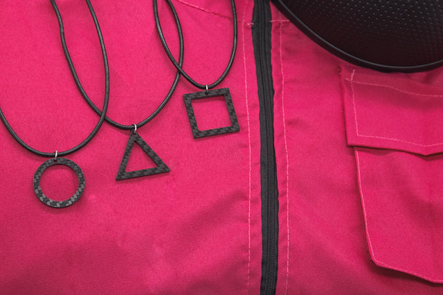 Square Carbon Fiber Pendant and Leather Necklace by Sigil SG-105