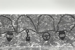 Cross Halmet Carbon Fiber Pendant and Leather Necklace by Sigil SG-126