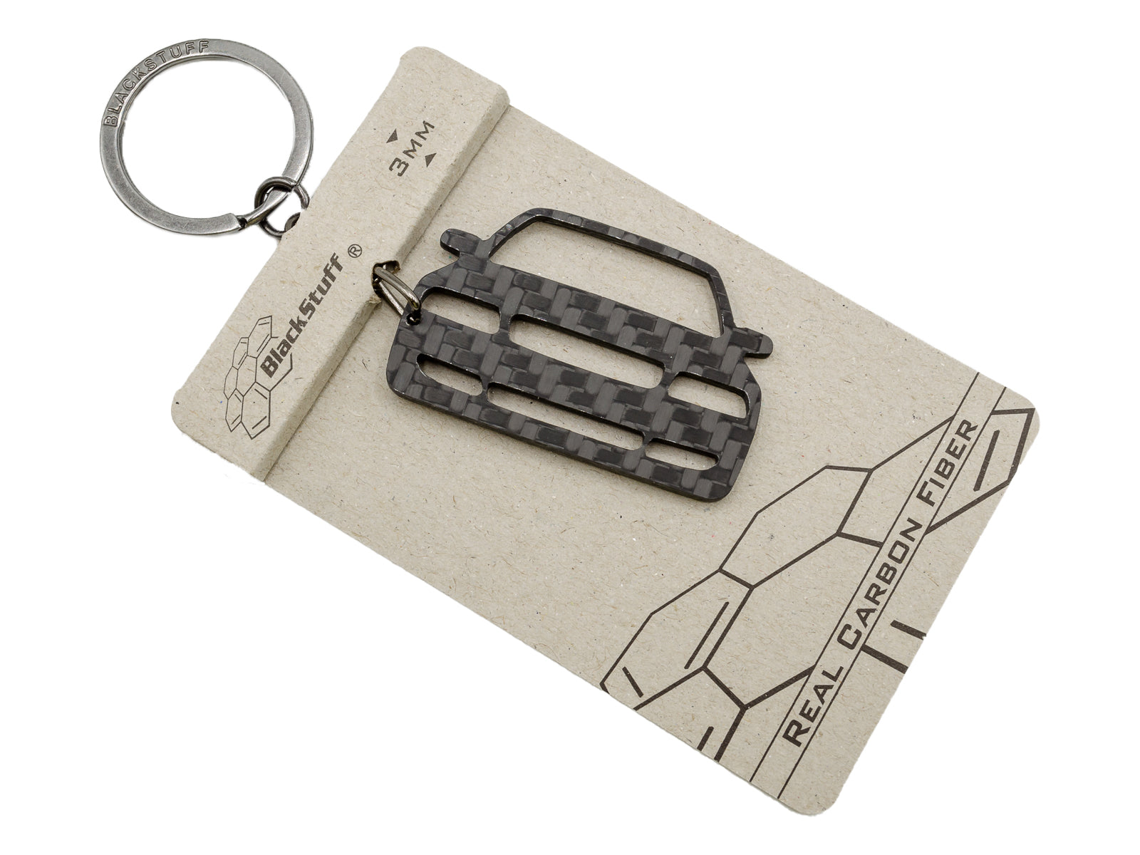 BlackStuff Carbon Fiber Keychain Keyring Ring Holder Compatible with A4 B5 8D 1994-2001 BS-871