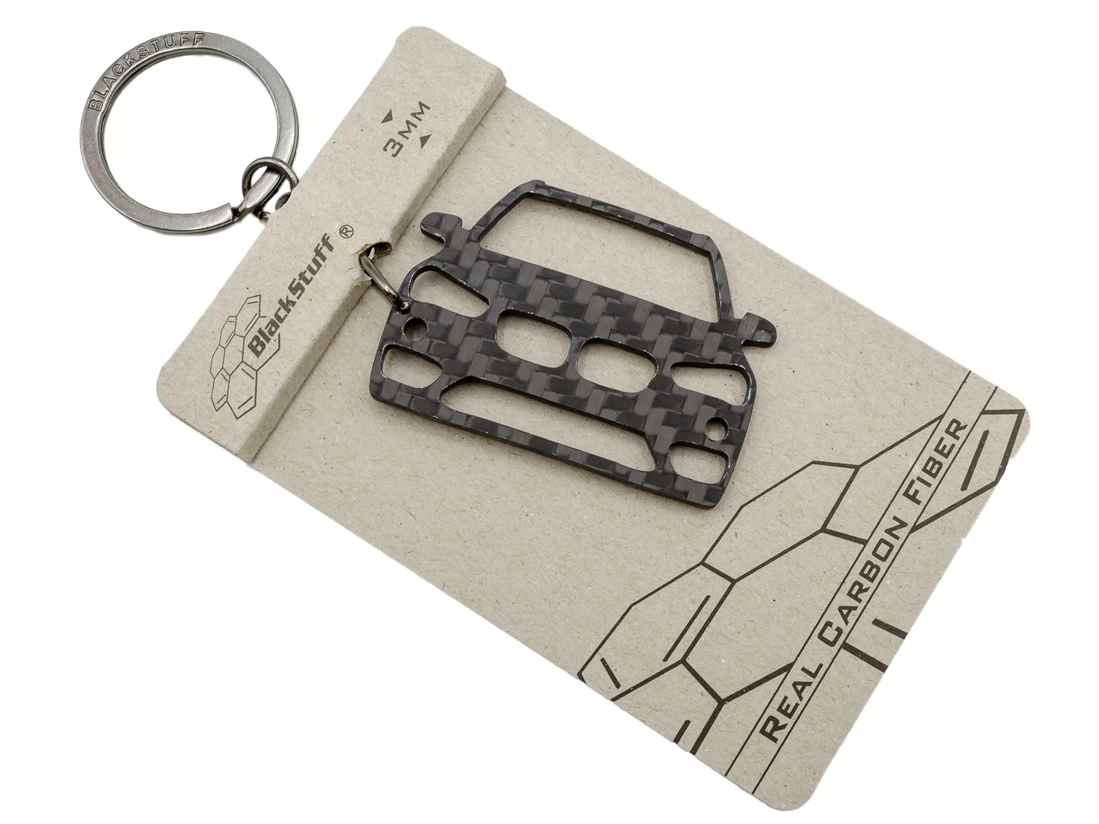 BlackStuff Carbon Fiber Keychain Keyring Ring Holder Compatible with X1 F48 2015+ BS-878