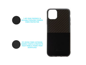 BlackStuff Genuine Carbon Fiber and Silicone Lightweight Phone Case Compatible with Iphone 11 Pro Max BS-2022