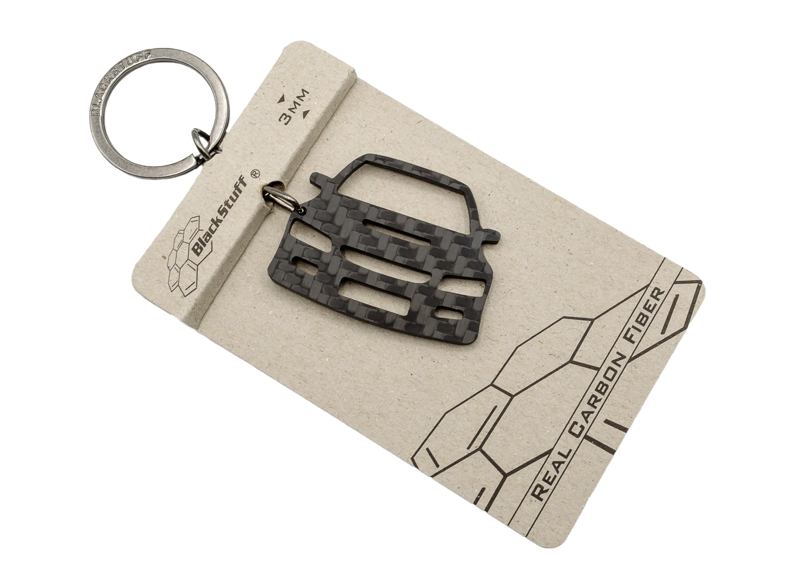 Portachiavi portachiavi in fibra di carbonio BlackStuff compatibile con Lancer Evo 8 BS-102