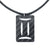 Gemini Zodiac Carbon Fiber Pendant and Leather Necklace by Sigil SG-114