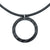 Circle Carbon Fiber Pendant and Leather Necklace by Sigil SG-101
