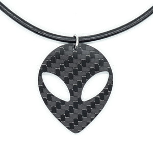 Alien Carbon Fiber Pendant and Leather Necklace by Sigil SG-130