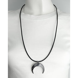 Cross Carbon Fiber Pendant and Leather Necklace by Sigil SG-108