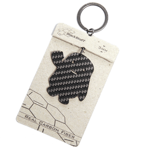 BlackStuff Carbon Fiber Keychain Keyring Ring Holder Funny Ghost Friend BS-215