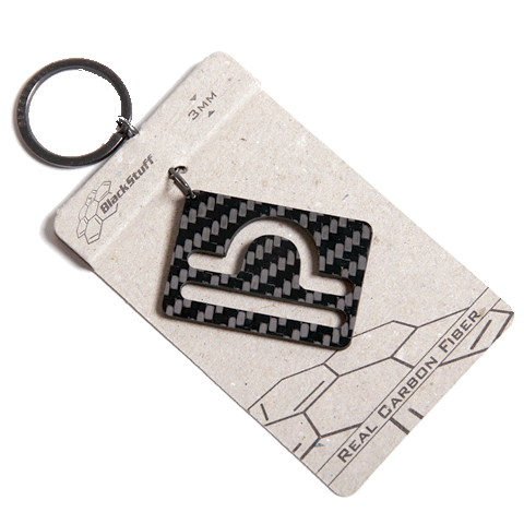 BlackStuff Carbon Fiber Keychain Keyring Ring Holder Zodiac Libra BS-407