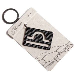 BlackStuff Carbon Fiber Keychain Keyring Ring Holder Zodiac Libra BS-407
