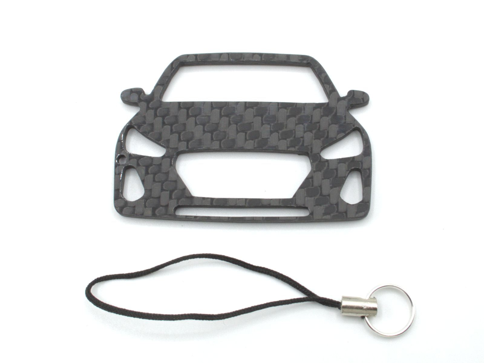 BlackStuff Carbon Fiber Keychain with cord lanyard Compatible with i30 2017-2020 CF-1075