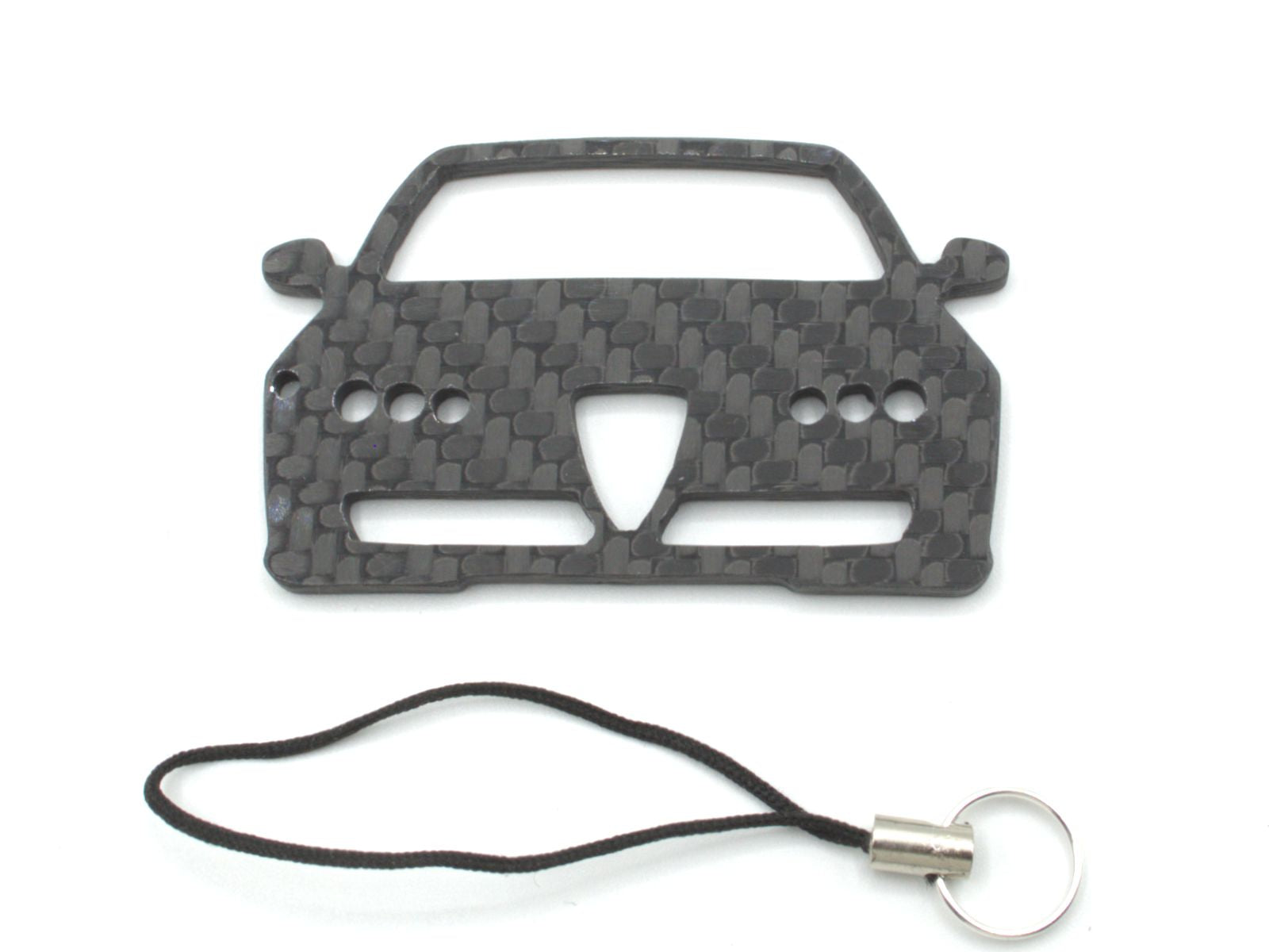 BlackStuff Carbon Fiber Keychain with cord lanyard Compatible with Alfa 159 CF-127