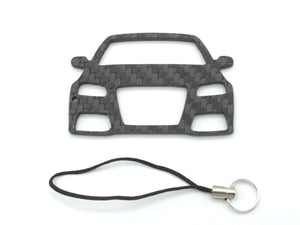 BlackStuff Carbon Fiber Keychain with cord lanyard Compatible with A3 S3 RS3 8P 2003-2012 CF-136