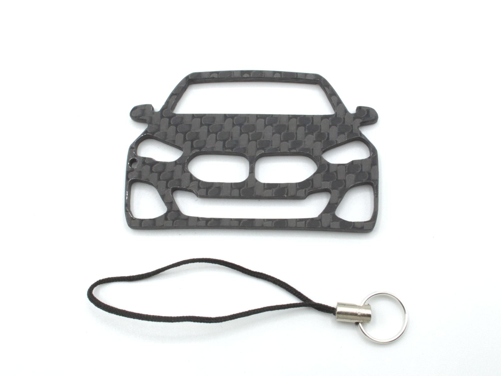 BlackStuff Carbon Fiber Keychain with cord lanyard Compatible with 2 Series Gran Coupe F44 2019  CF-4004