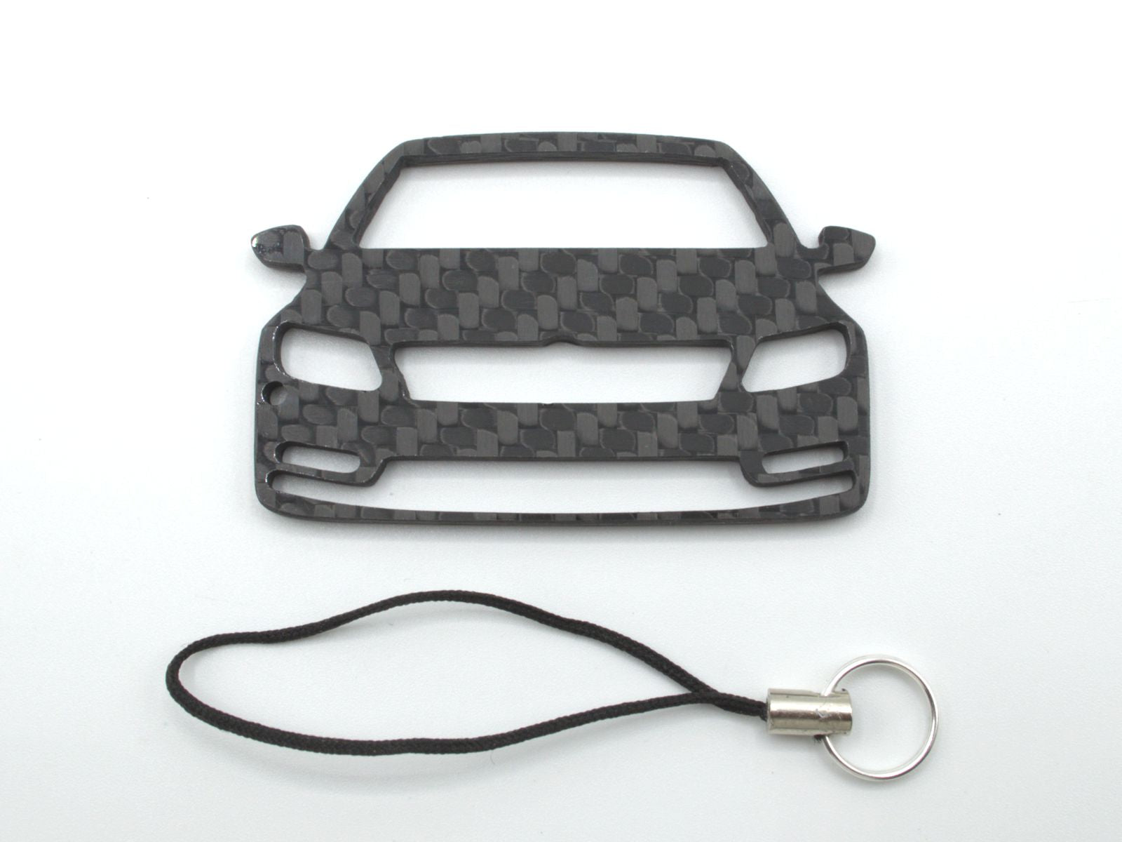 BlackStuff Carbon Fiber Keychain with cord lanyard Compatible with Passat CC 2012-2016 CF 4022