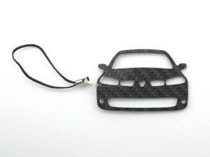 BlackStuff Carbon Fiber Keychain with cord lanyard Compatible with Megane II Sport RS 2002-2009 CF-667