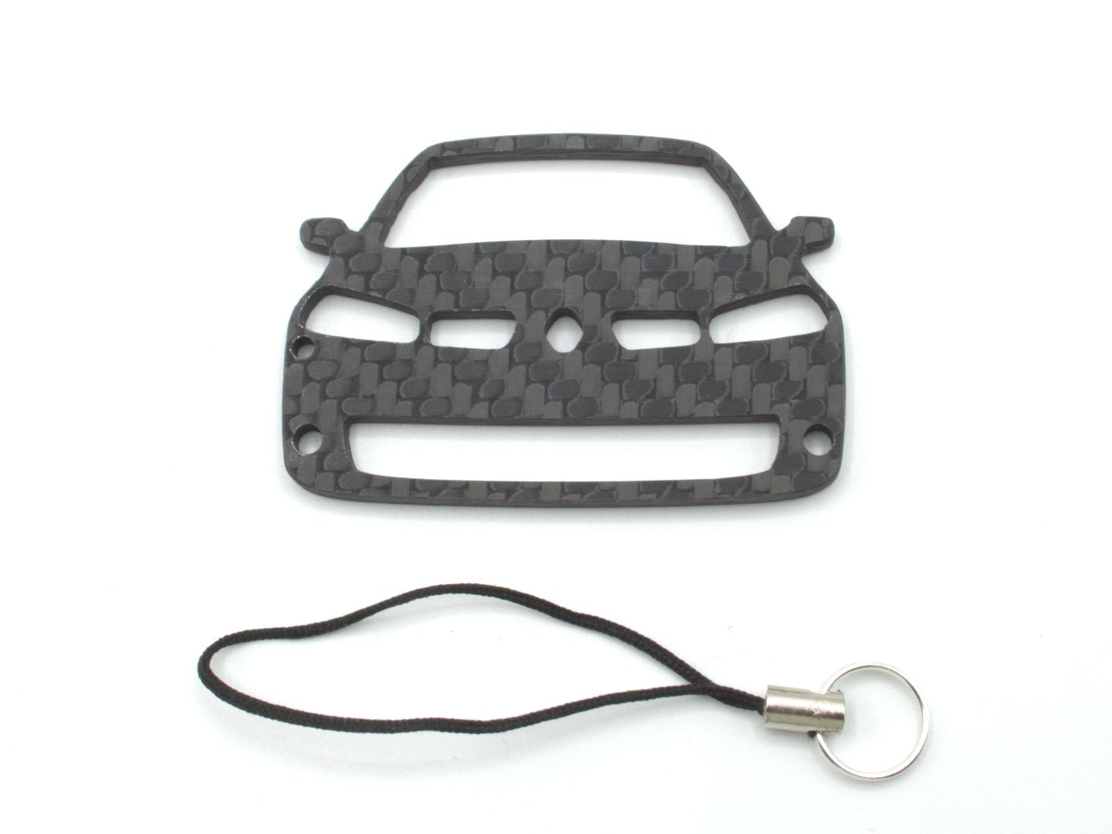 BlackStuff Carbon Fiber Keychain with cord lanyard Compatible with Megane II Sport RS 2002-2009 CF-667