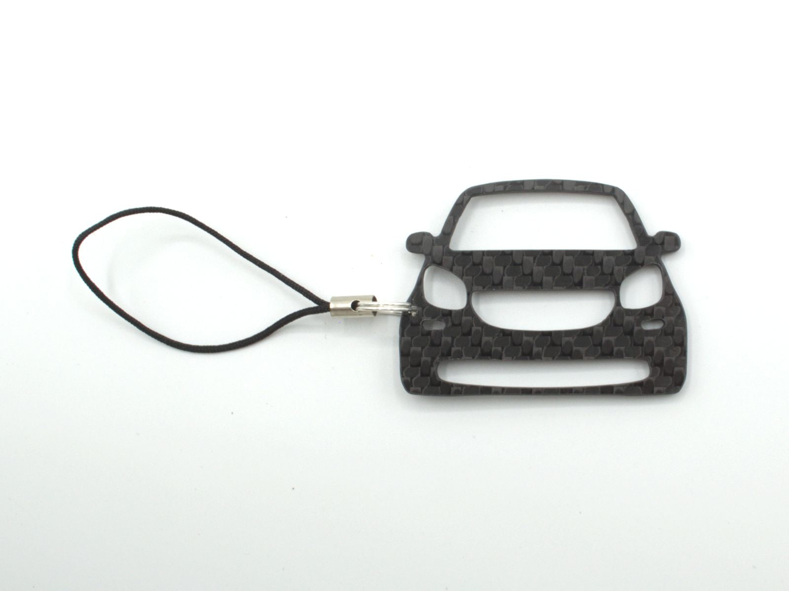 BlackStuff Carbon Fiber Keychain with cord lanyard Compatible with Fortwo C453 A453 EQ 2020 CF-973