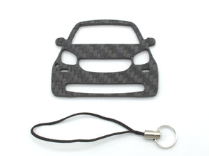 BlackStuff Carbon Fiber Keychain with cord lanyard Compatible with Fortwo C453 A453 EQ 2020 CF-973