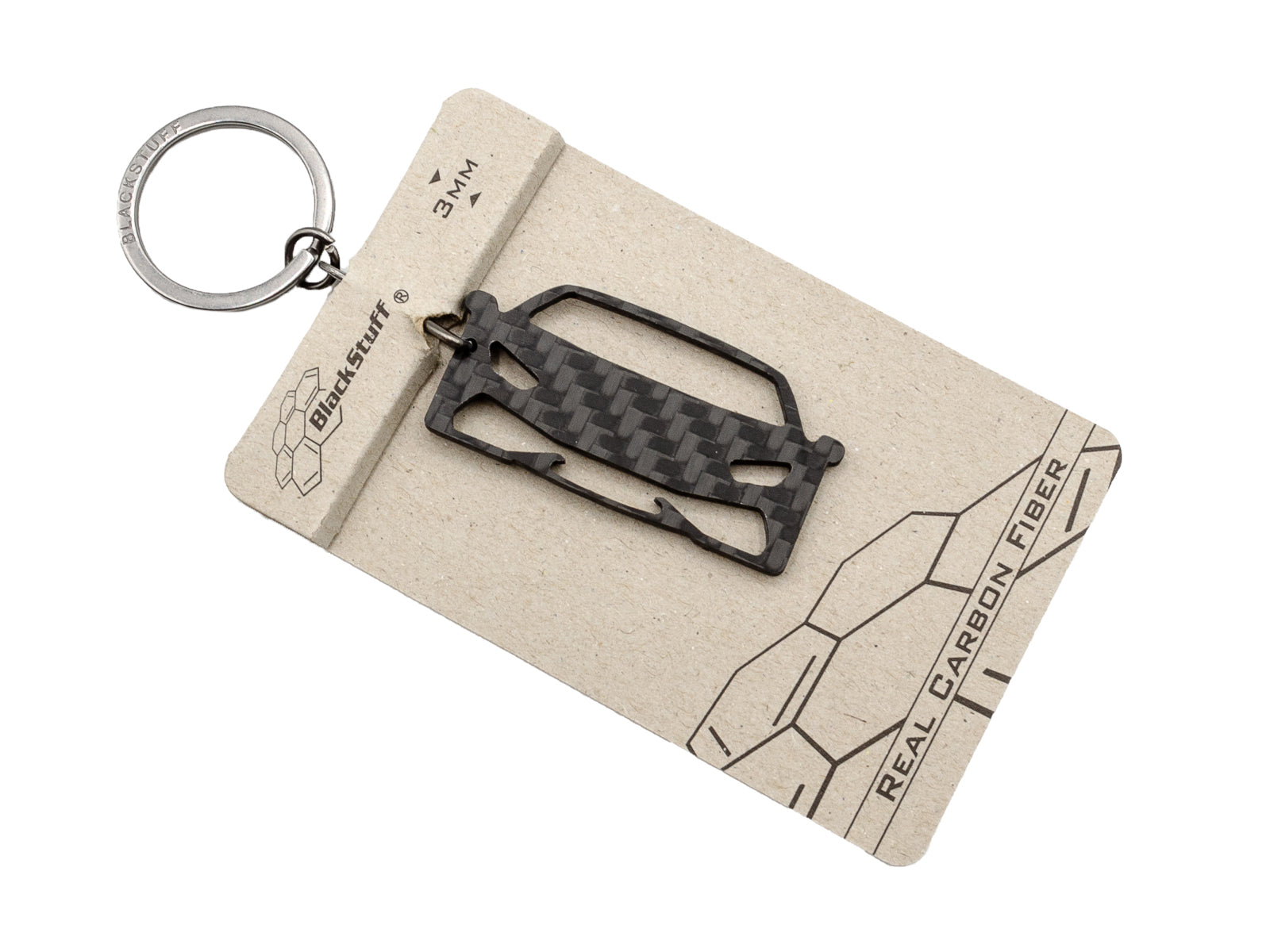 BlackStuff Carbon Fiber Keychain Keyring Ring Holder Compatible with Huracan BS-108