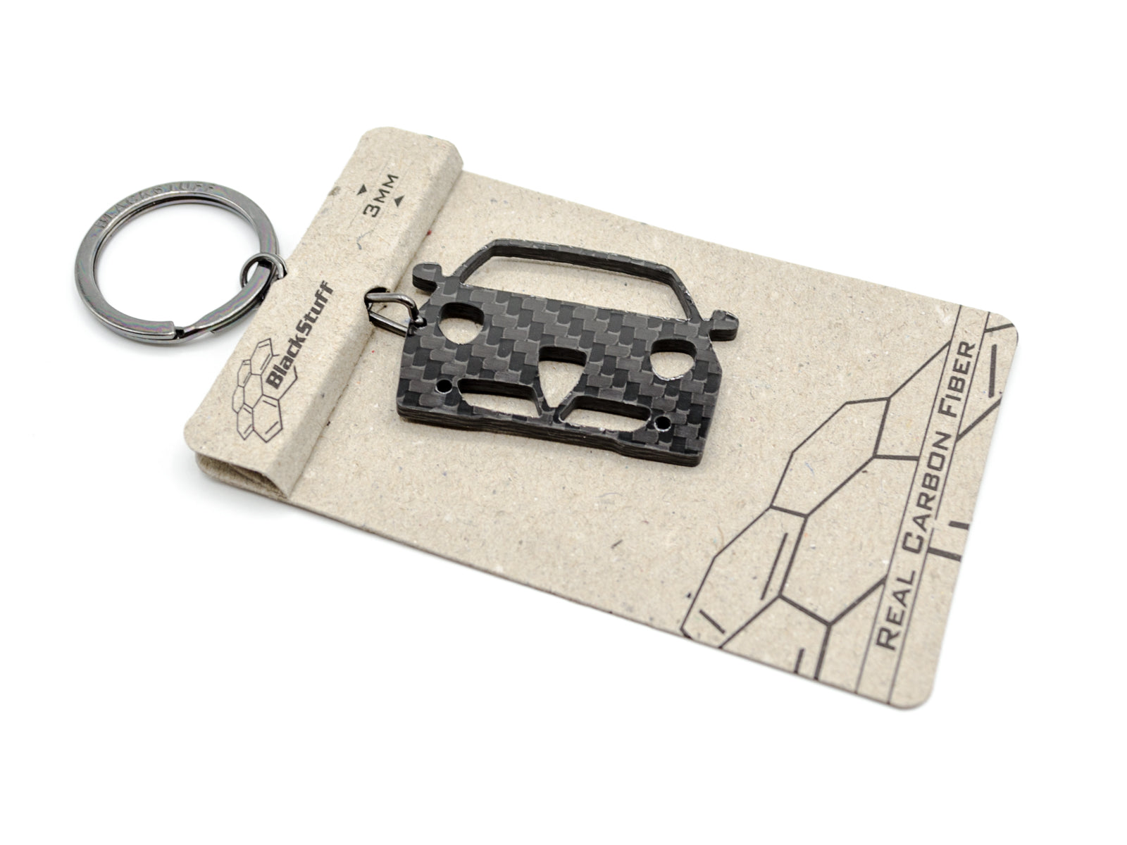 BlackStuff Carbon Fiber Keychain Keyring Ring Holder Compatible with Mito BS-132