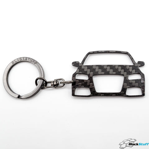 BlackStuff Carbon Fiber Keychain Keyring Ring Holder Compatible with A3 S3 RS3 8P 2003-2012 BS-136