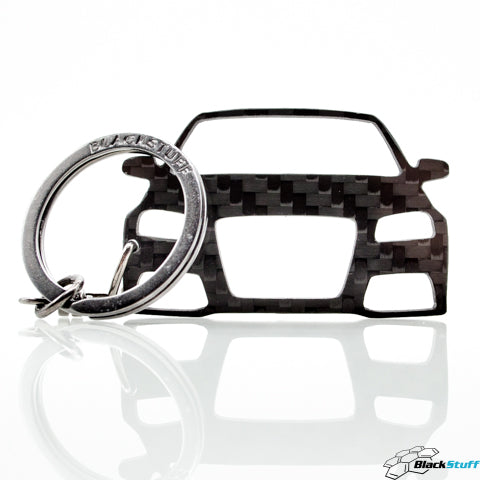 BlackStuff Carbon Fiber Keychain Keyring Ring Holder Compatible with A3 S3 RS3 8P 2003-2012 BS-136