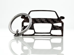 BlackStuff Carbon Fiber Keychain Keyring Ring Holder Compatible with A5 S5 RS5 2011-2016 8T BS-140