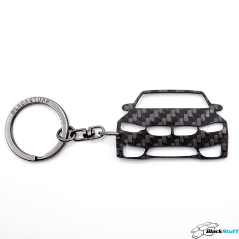 BlackStuff Carbon Fiber Keychain Keyring Ring Holder Compatible with M3 M4 F80 F81 F82 F83 BS-150