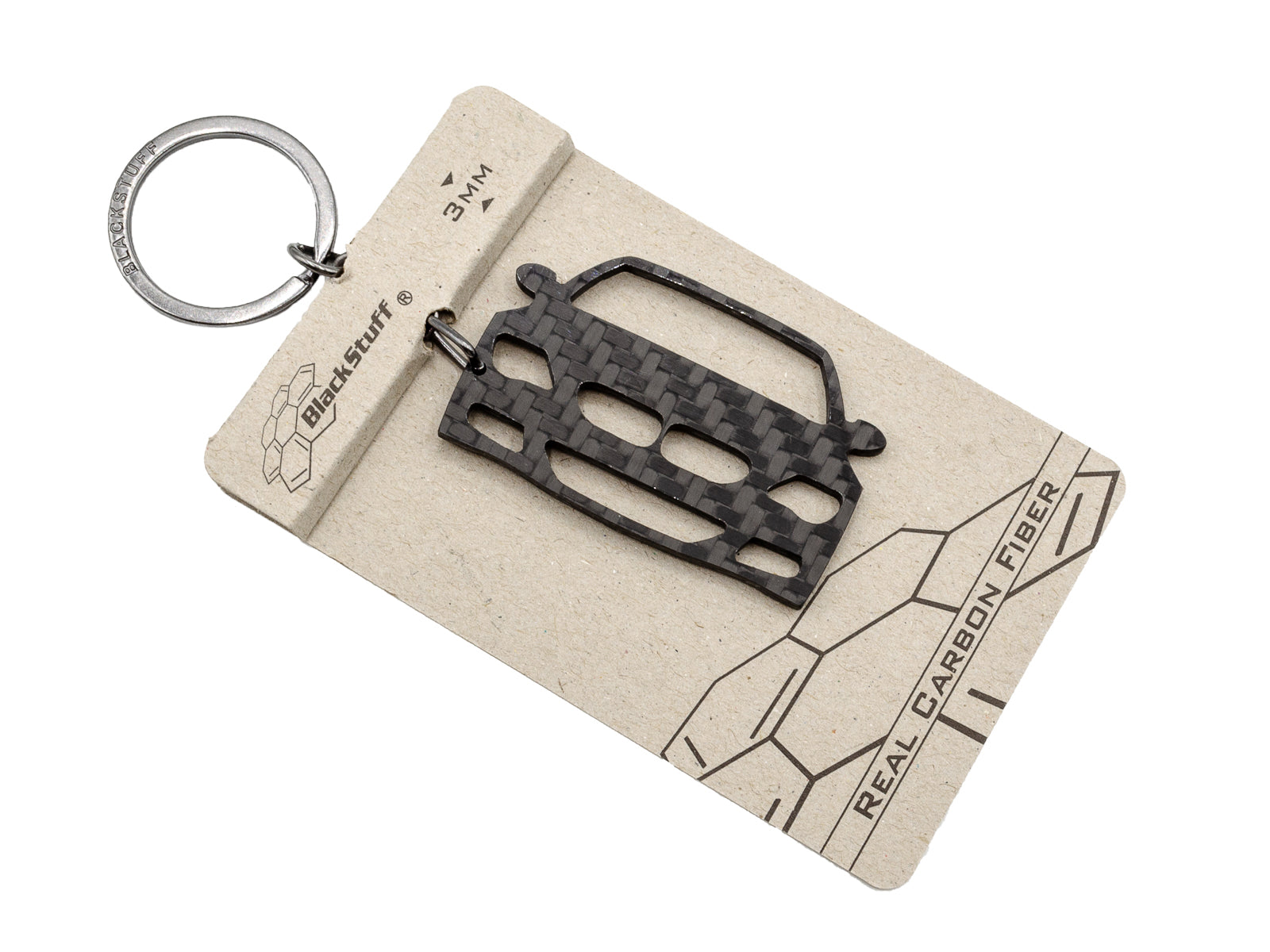 BlackStuff Carbon Fiber Keychain Keyring Ring Holder Compatible with E62 E63 6 Series 630 630i 635 645 650 BS-153