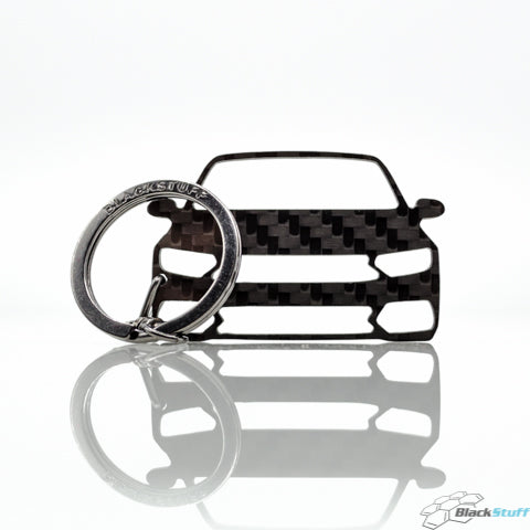 BlackStuff Carbon Fiber Keychain Keyring Ring Holder Compatible with Passat B8 BS-170