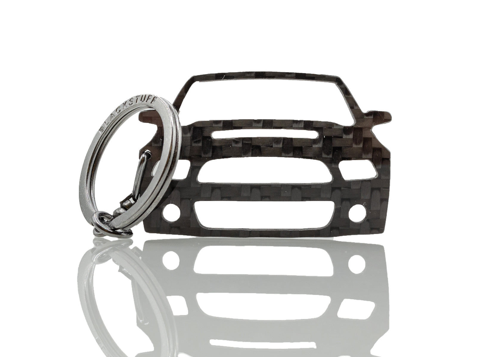 BlackStuff Carbon Fiber Keychain Keyring Ring Holder Compatible with Mustang 2010-2015 BS-188