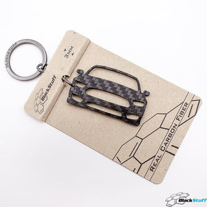 BlackStuff Carbon Fiber Keychain Keyring Ring Holder Compatible with Mustang 2015-2019 BS-189