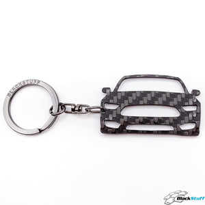 BlackStuff Carbon Fiber Keychain Keyring Ring Holder Compatible with Mustang 2015-2019 BS-189