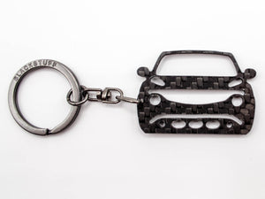 BlackStuff Carbon Fiber Keychain Keyring Ring Holder Compatible with Juke F15 2010-2015 BS-811