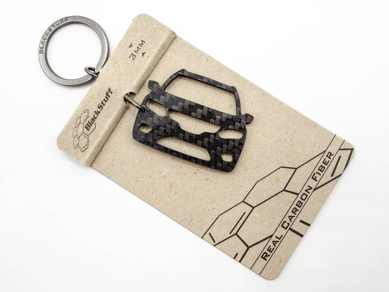 BlackStuff Carbon Fiber Keychain Keyring Ring Holder Compatible with X-Trail T32 2013-2019 BS-812