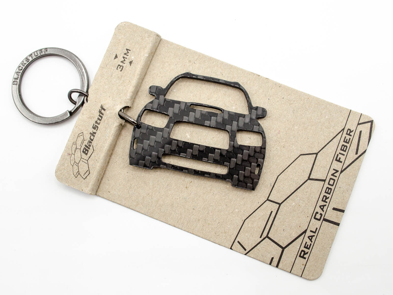 BlackStuff Carbon Fiber Keychain Keyring Ring Holder Compatible with Forester SG 2005-2007 BS-818