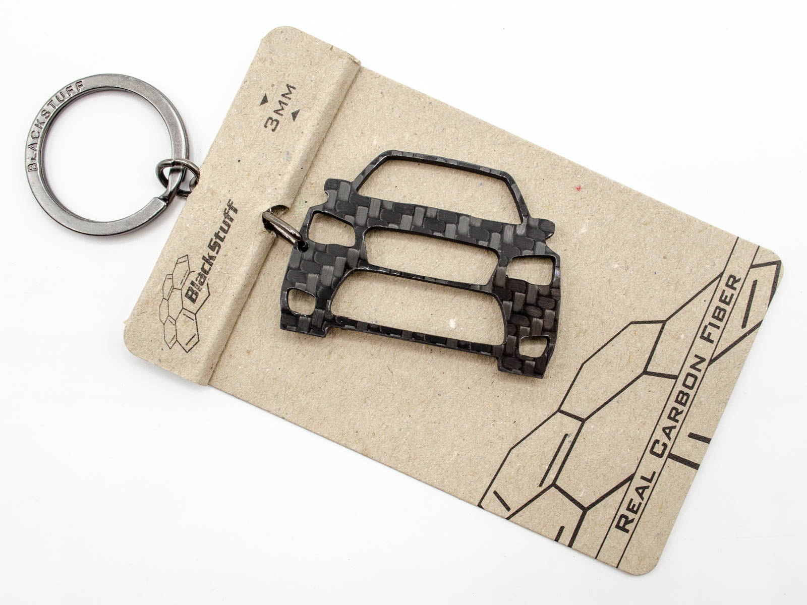 BlackStuff Carbon Fiber Keychain Keyring Ring Holder Compatible with Forester SJ 2013-2018 BS-820