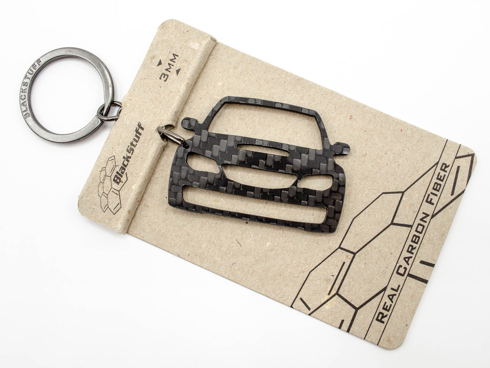 BlackStuff Carbon Fiber Keychain Keyring Ring Holder Compatible with Impreza GR GH 2007-2011 BS-813