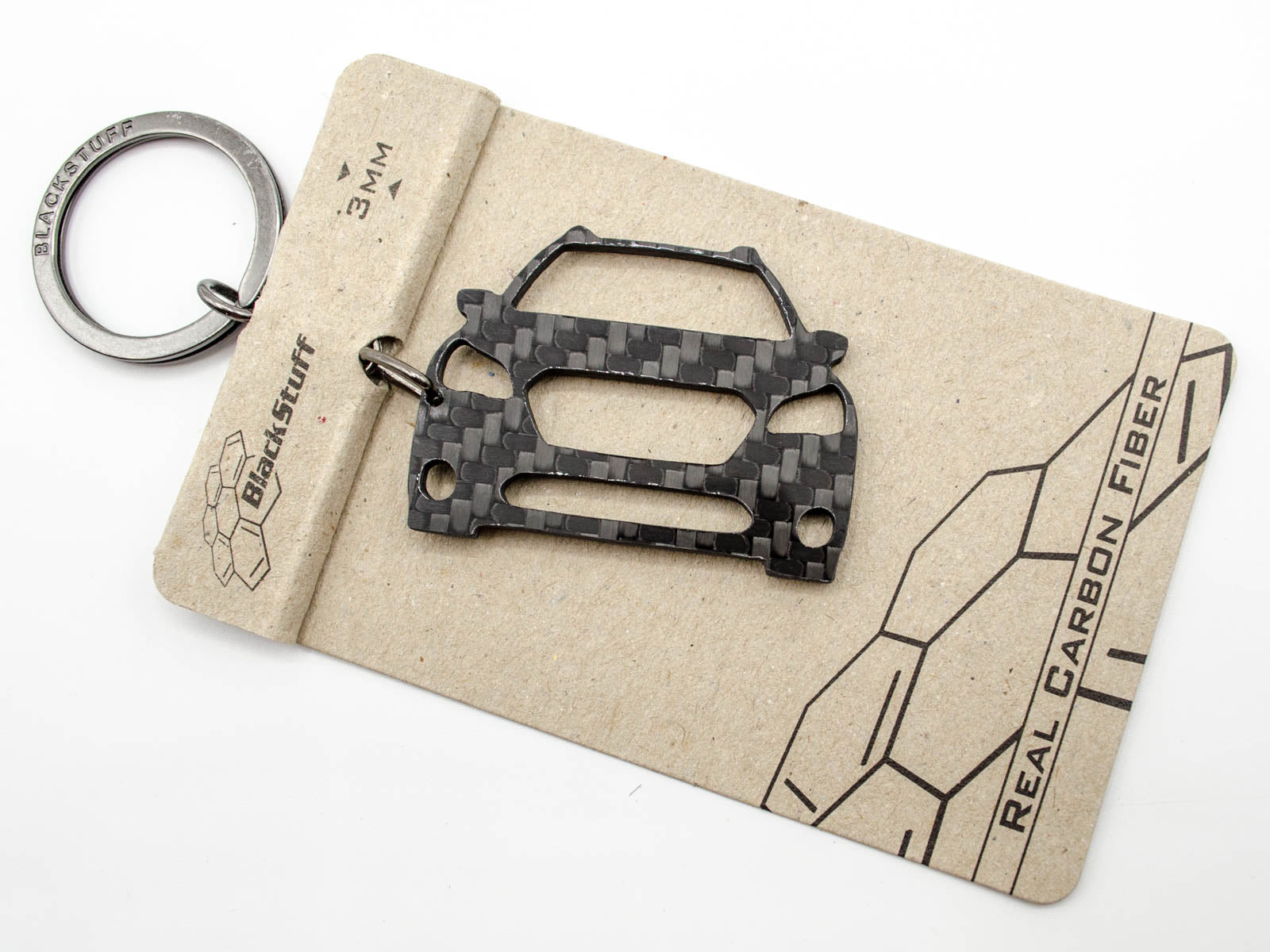 BlackStuff Carbon Fiber Keychain Keyring Ring Holder Compatible with Outback 2014-2019 BS-823