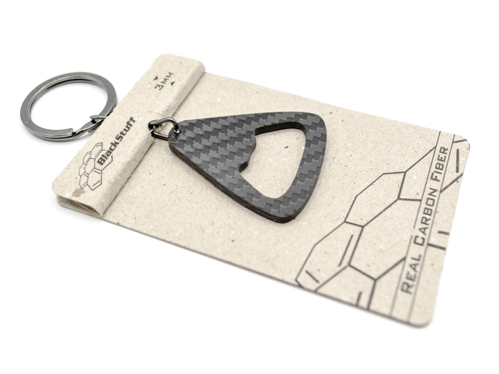 BlackStuff Carbon Fiber Keychain Ring Holder Bottle Opener BS-209