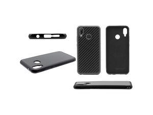 BlackStuff Genuine Carbon Fiber and Silicone Lightweight Phone Case Compatible with Huawei P20 Lite BS-2016