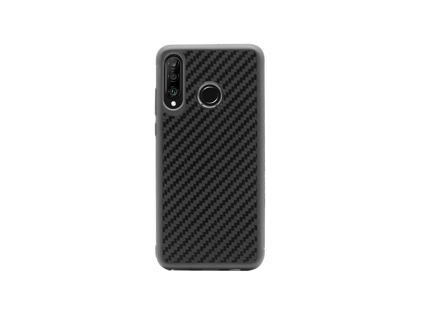 BlackStuff Genuine Carbon Fiber and Silicone Lightweight Phone Case Compatible with Huawei P30 Lite BS-2014