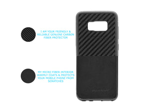 BlackStuff Genuine Carbon Fiber and Silicone Lightweight Phone Case Compatible with Samsung Galaxy S8 BS-2009