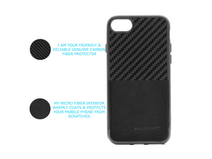 BlackStuff Genuine Carbon Fiber and Silicone Lightweight Phone Case Compatible with Iphone 7/8 BS-2001