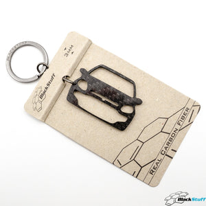 BlackSuff Carbon Fiber Keychain Keyring Ring Holder Compatible with Punto Evo 2007-2018 BS-611