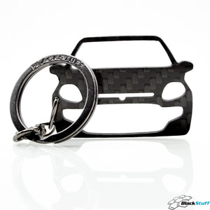 BlackSuff Carbon Fiber Keychain Keyring Ring Holder Compatible with Punto Evo 2007-2018 BS-611